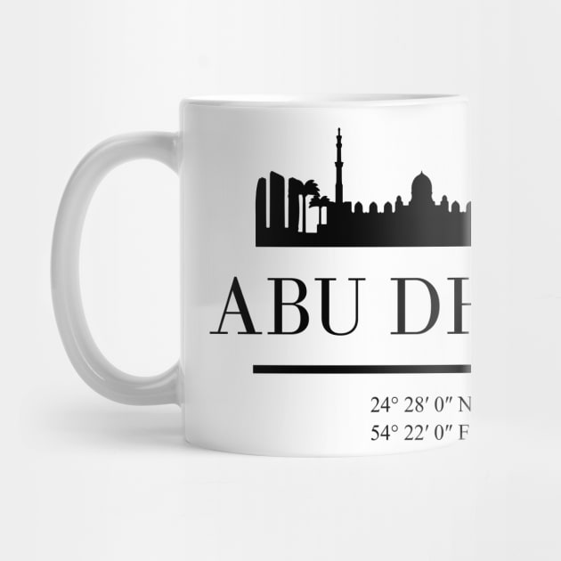 ABU DHABI UAE BLACK SILHOUETTE SKYLINE ART by deificusArt